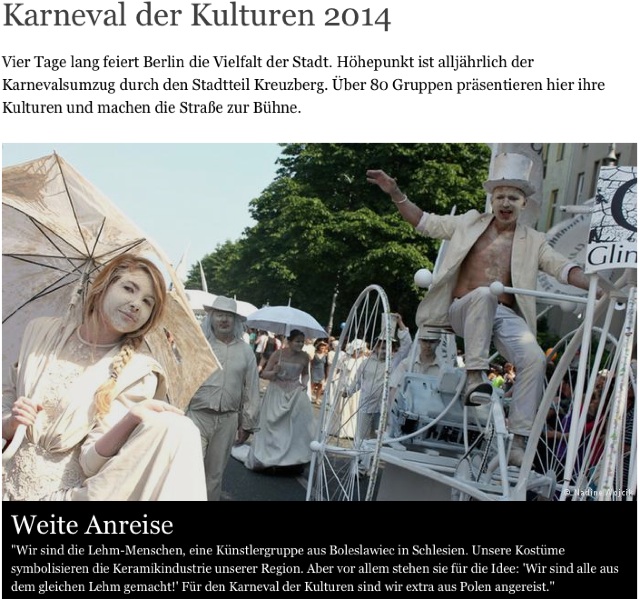 Gliniada na stronie WWW Karnawału Kultur w Berlinie